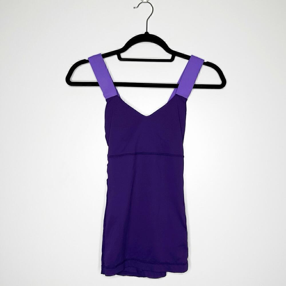 Lululemon Athletica Push Your Limits Criss Cross Tank Women's Purple Size 6